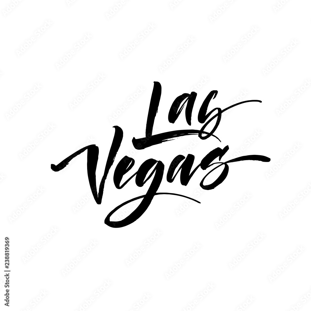 Las Vegas phrase. Hand drawn brush style modern calligraphy. Vector  illustration of handwritten lettering. Stock Vector | Adobe Stock