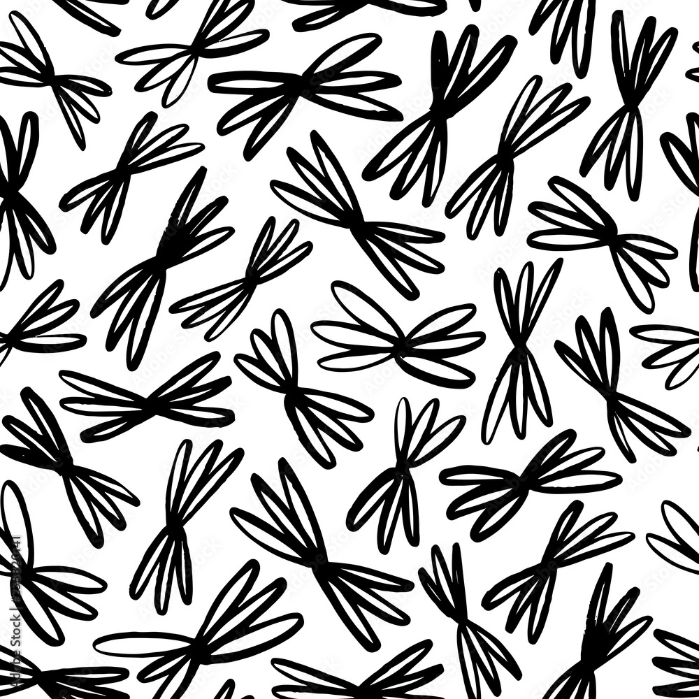 Fototapeta premium Seamless pattern with doodle abstract elements. Hand drawn vector ornament for wrapping paper. 
