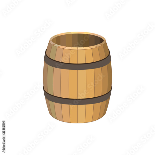 Empty wooden barrel