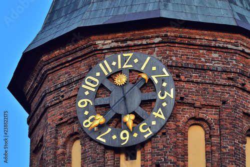 Tower of Koenigsberg Cathedral, Gothic temple of the 14th century. Symbol of Kaliningrad (until 1946 Koenigsberg), Russia