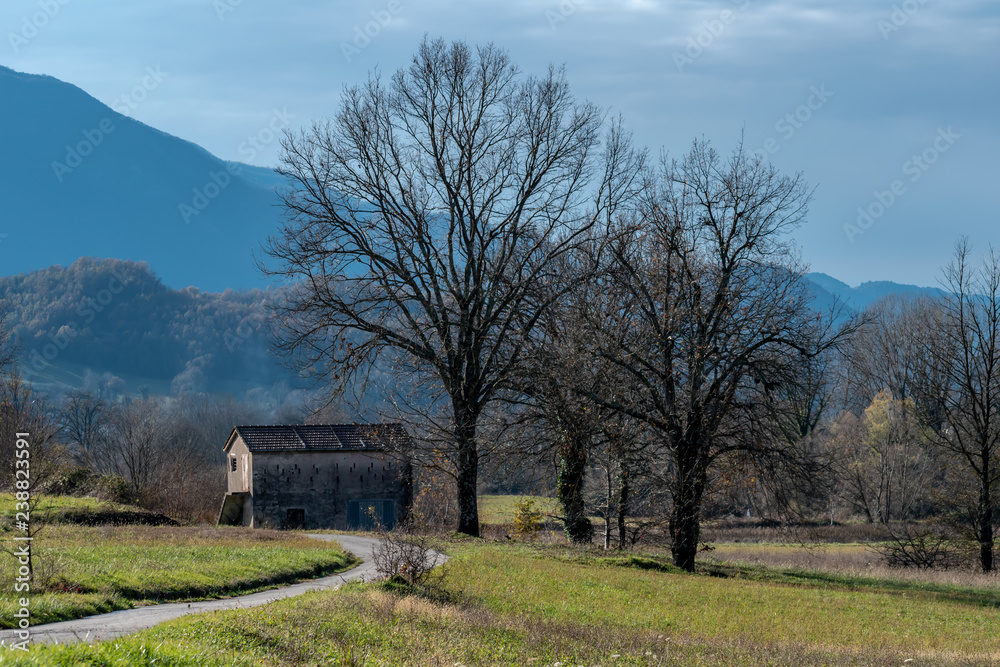 abandoned house in central Italian rural landscape in autumn abandoned house in central Italian rural landscape in autumn