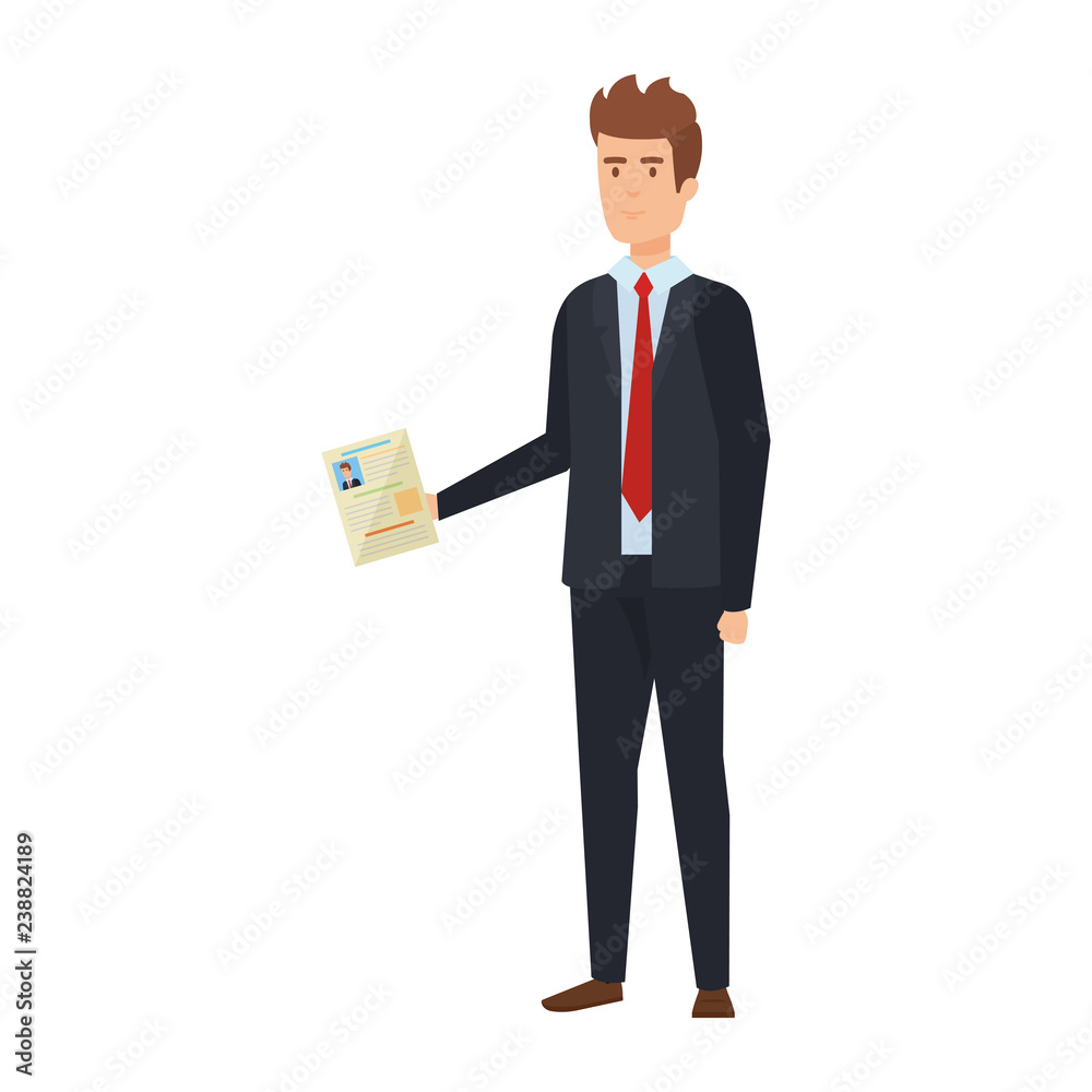 business man with curriculum vitae business man with curriculum vitae