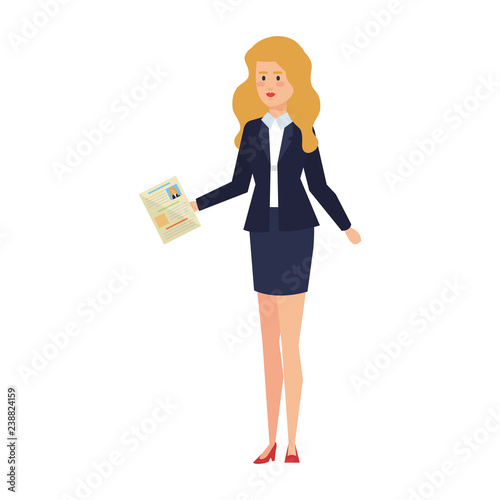 business woman with curriculum vitae