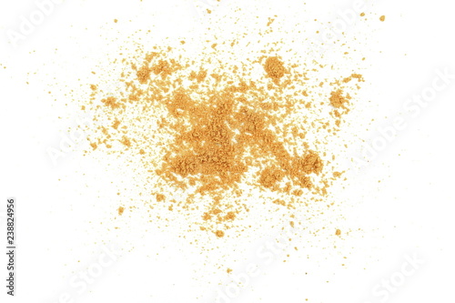 Turmeric, curcuma powder isolated on white background. Heap of turmeric.