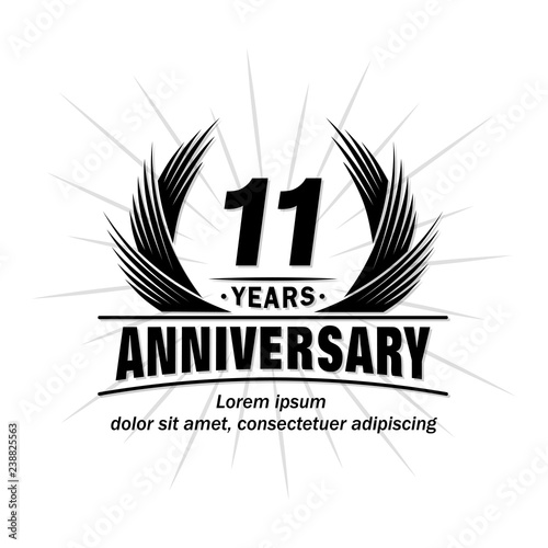 11 years design template. Anniversary vector and illustration template.