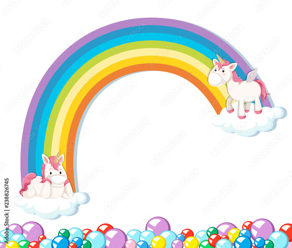 Obraz premium Cute unicorn on white background