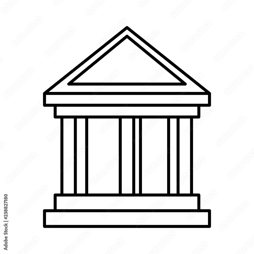 bank building isolated icon bank building isolated icon