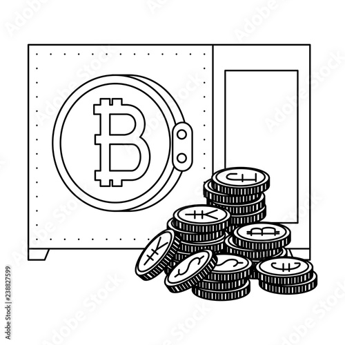safe box with bitcoin symbol