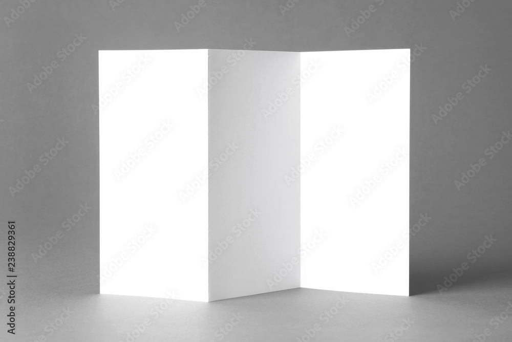 Blank brochure mock up on color background Blank brochure mock up on color background