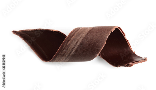 Photography Chocolate curl for decor isolated on white