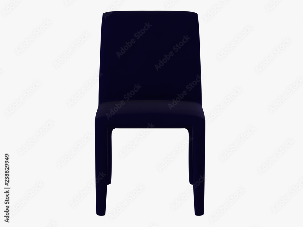 Blue chair fabric 3d rendering