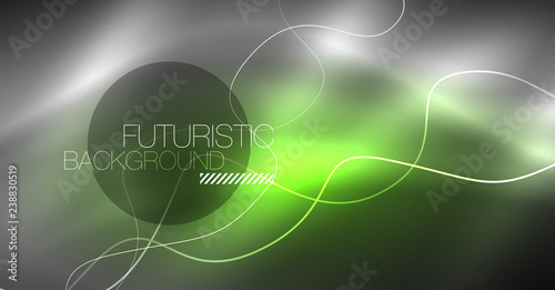 Neon lines wave background. Abstract composition