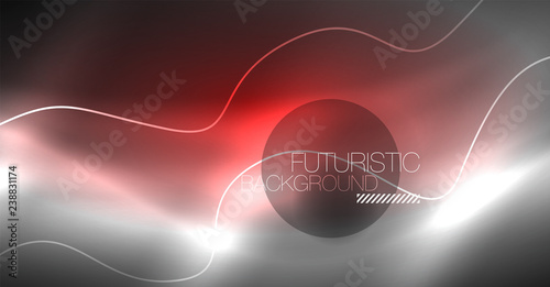 Neon lines wave background. Abstract composition