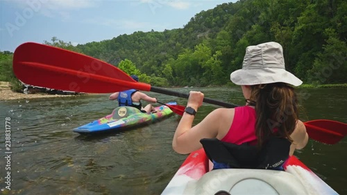 Girl Paddling on the Buffalo River Arkansas 60fps