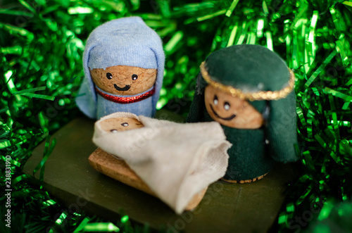 handcrafted christmas crib cork