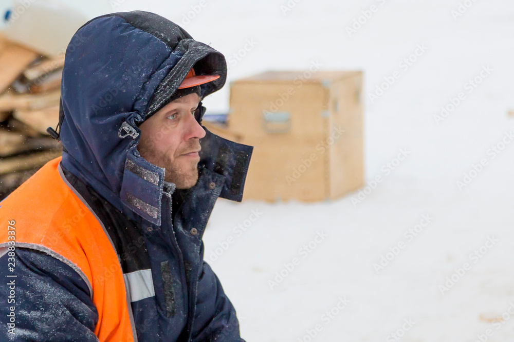Portrait of installer in orange reflective vest Portrait of installer in orange reflective vest