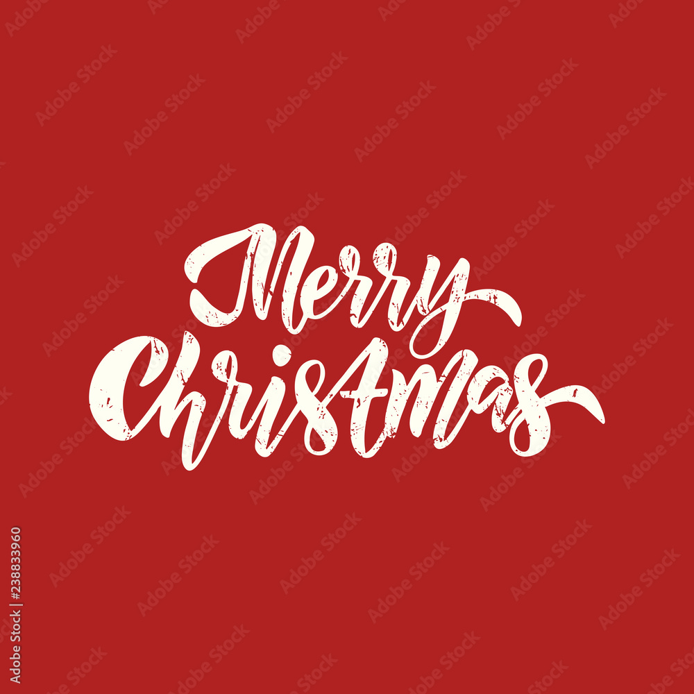 Naklejka premium Merry Christmas hand drawn lettering