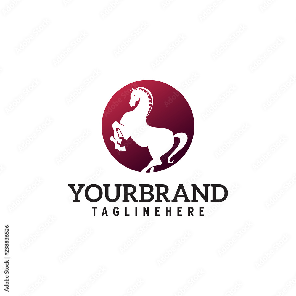 Fototapeta premium Horse logo in circle design.