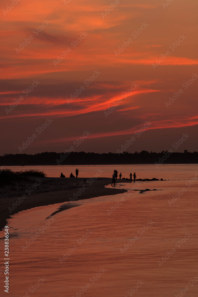 sunset on the beach