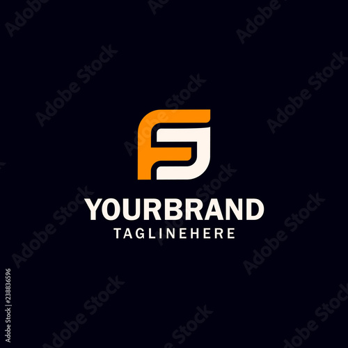 initial FS or SF letter logo design