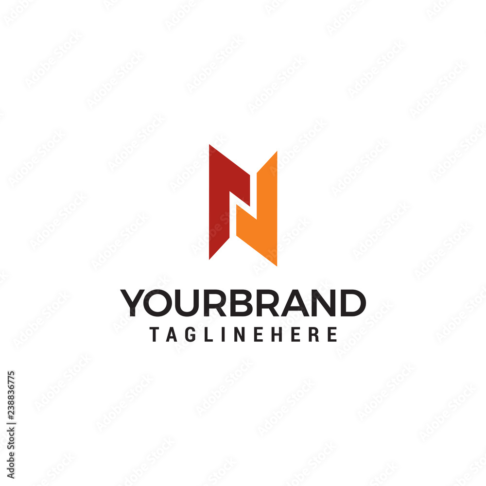Vector illustration letter n Logo template vector Vector illustration letter n Logo template vector