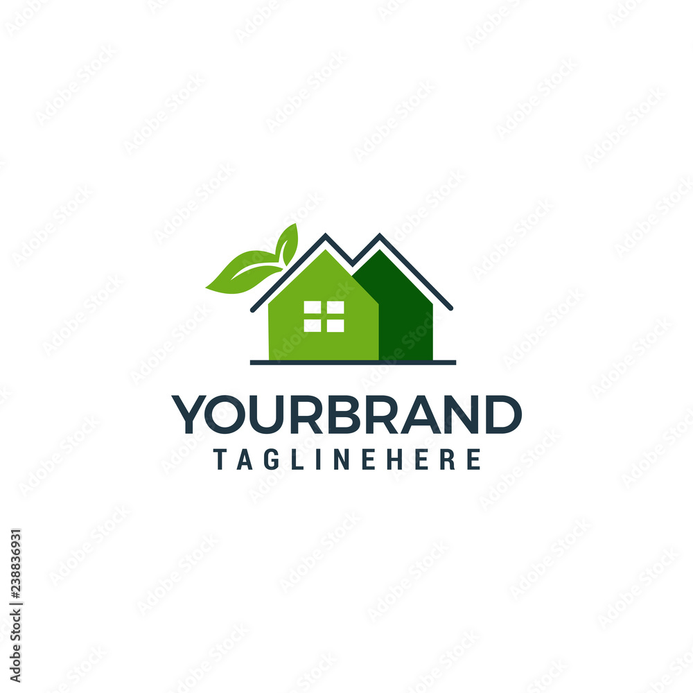 Leaf and Green House Logo Template Leaf and Green House Logo Template