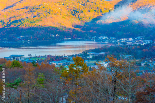 Beautiful landscape around mountain fuji in yamanakako lake