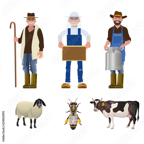 Set of people of different professions