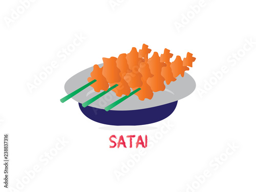 Doodle of sate , vector illustration - Vector