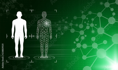 abstract background technology concept in green light,human body heal,technology modern medical science in future and global international medical with tests analysis clone DNA human