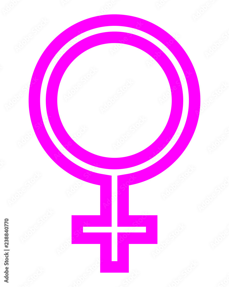 Female symbol icon - purple thin outlined, isolated - vector Female symbol icon - purple thin outlined, isolated - vector