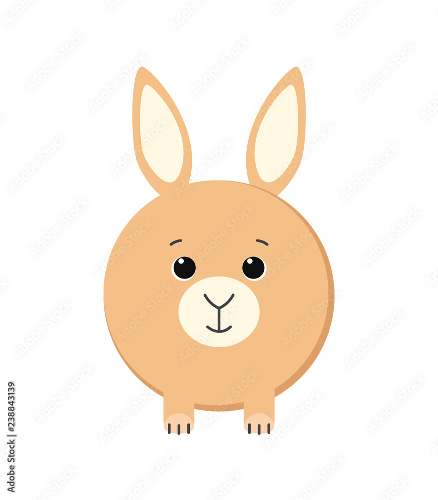 Fototapeta premium Cute bunny isolated on white background. Vector illustration.