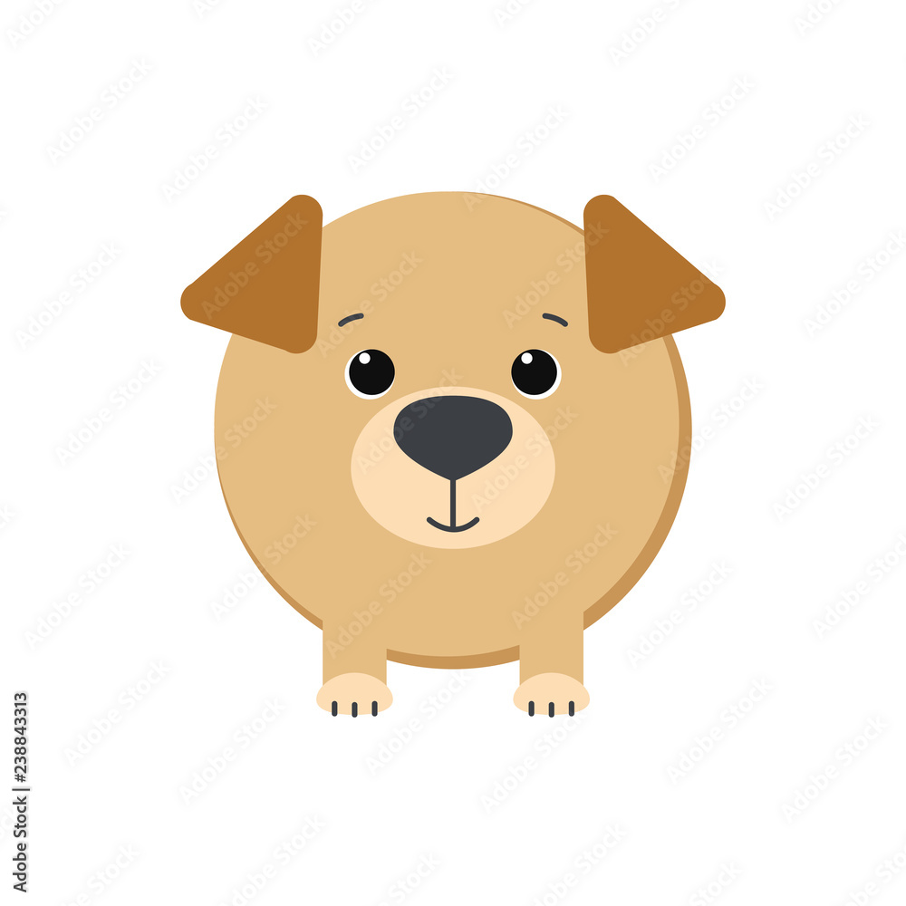 Cute puppy isolated on white background. Vector illustration.