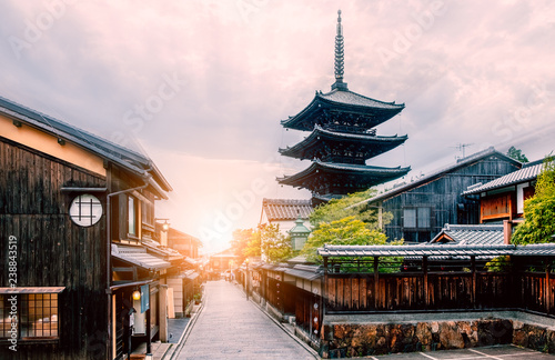 Higashiyama district and Yasaka Pagoda in Kyoto , Japan