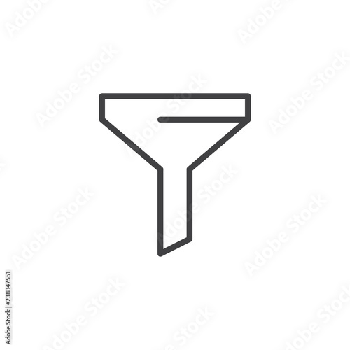 Funnel outline icon. linear style sign for mobile concept and web design. Filter simple line vector icon. Filtration, marketing  symbol, logo illustration. Pixel perfect vector graphics