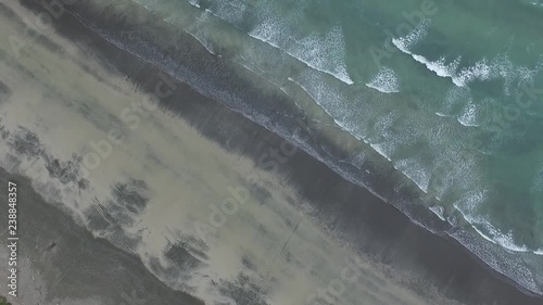 Top Down Drone shots of some of the Beautiful New Zealand Beaches. photo