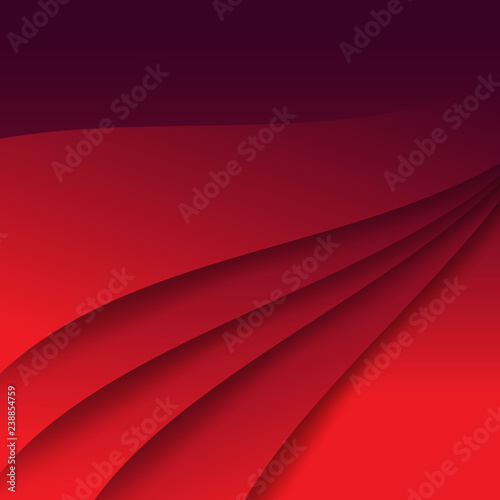 Red silk texture  smooth curve lines abstract background vector illustration template