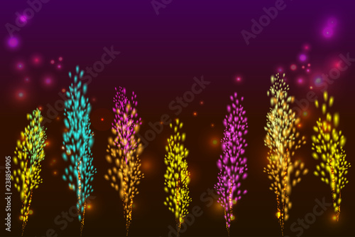 fireworks background with space for text. illustration vector.