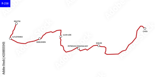 Road map of Russia
