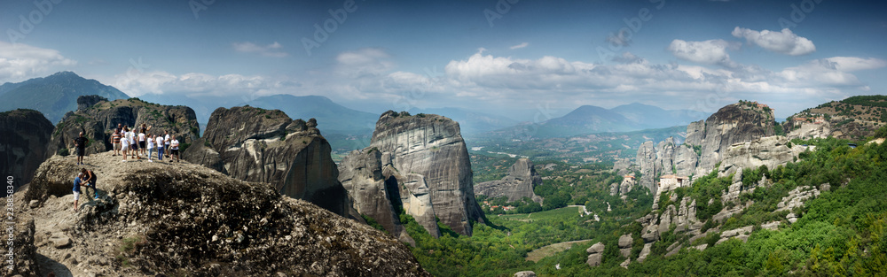 Panoramic view of the Meteora valley