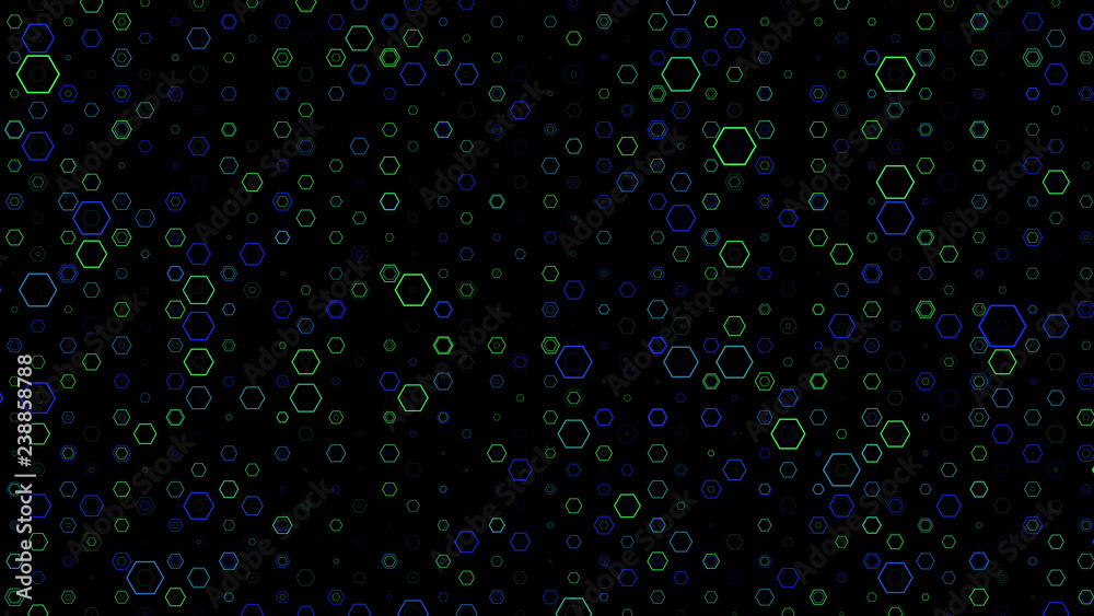 Abstract background pattern with a variety of hexagons. Abstract background pattern with a variety of hexagons.