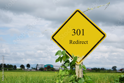 301 Redirect HTTP status code concept photo