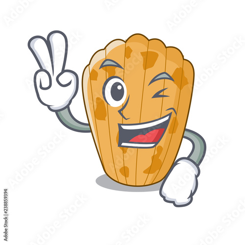 Two finger cake madeleine french isolated on mascot
