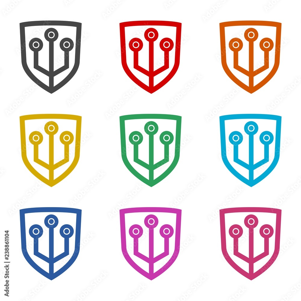 Internet security online, Technology security icon or logo, color set Internet security online, Technology security icon or logo, color set