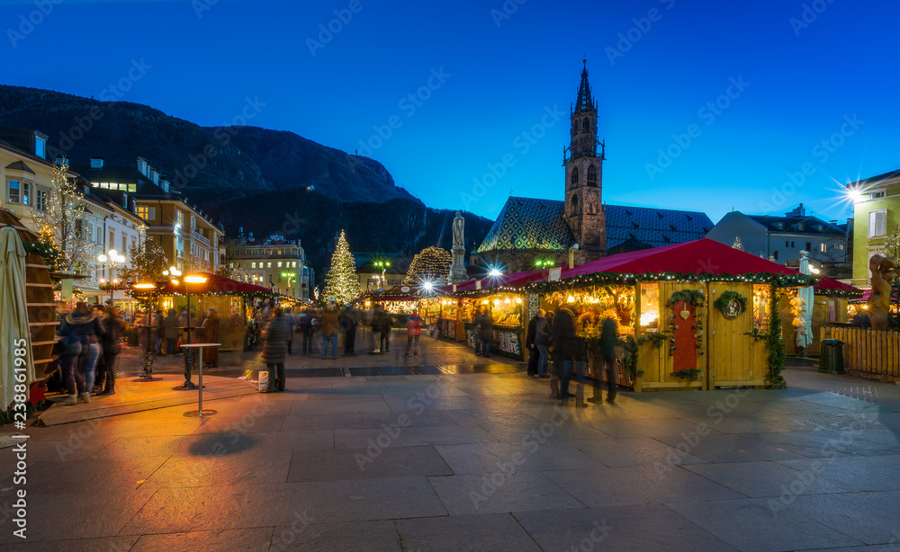 Christmas market in Bolzano, Trentino Alto Adige, Italy.