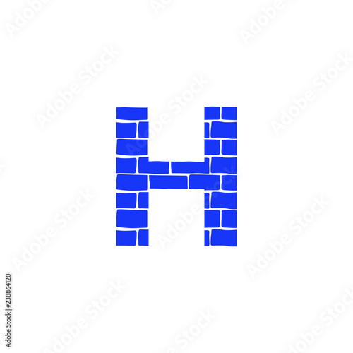 Vector Brick Logo Letter H