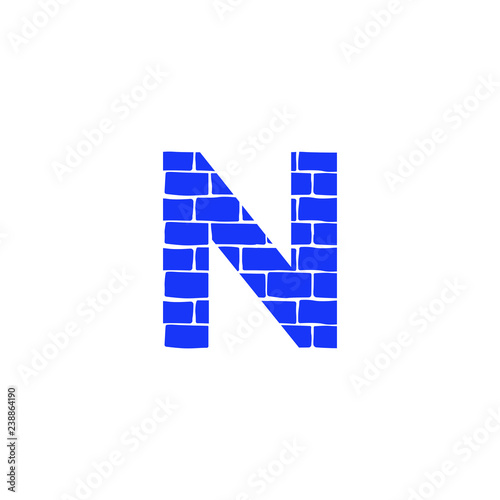Vector Brick Logo Letter N