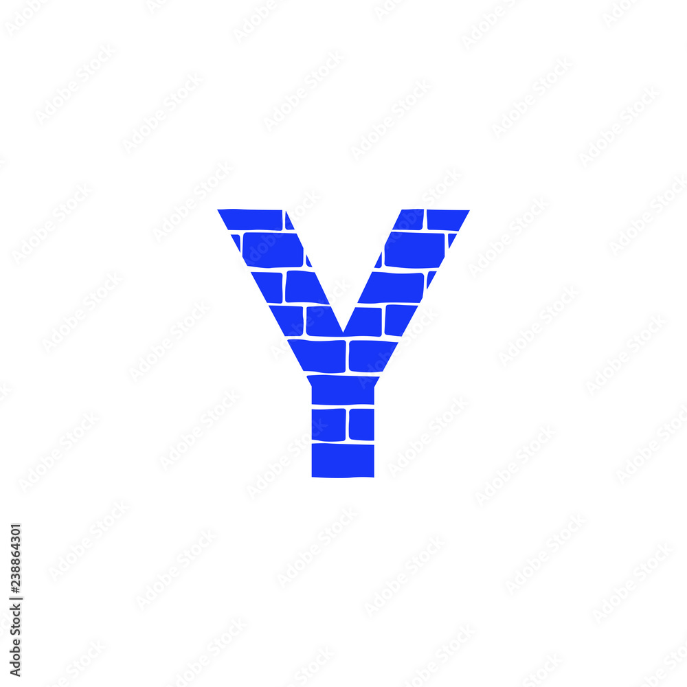 Vector Brick Logo Letter Y