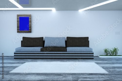 Interior project. 3d rendering (3d illustration)