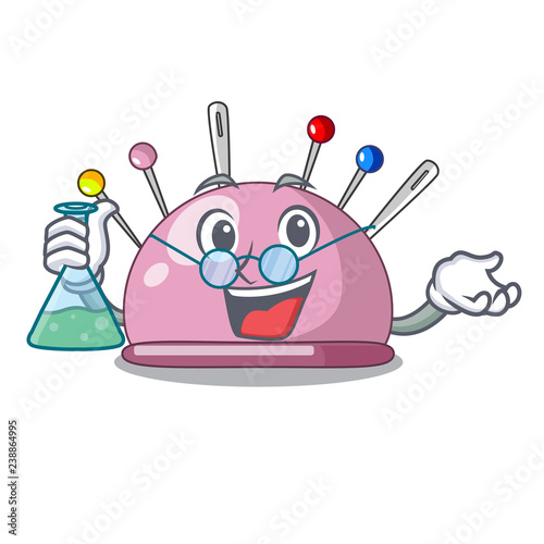 Professor pincushion with a character needles icon